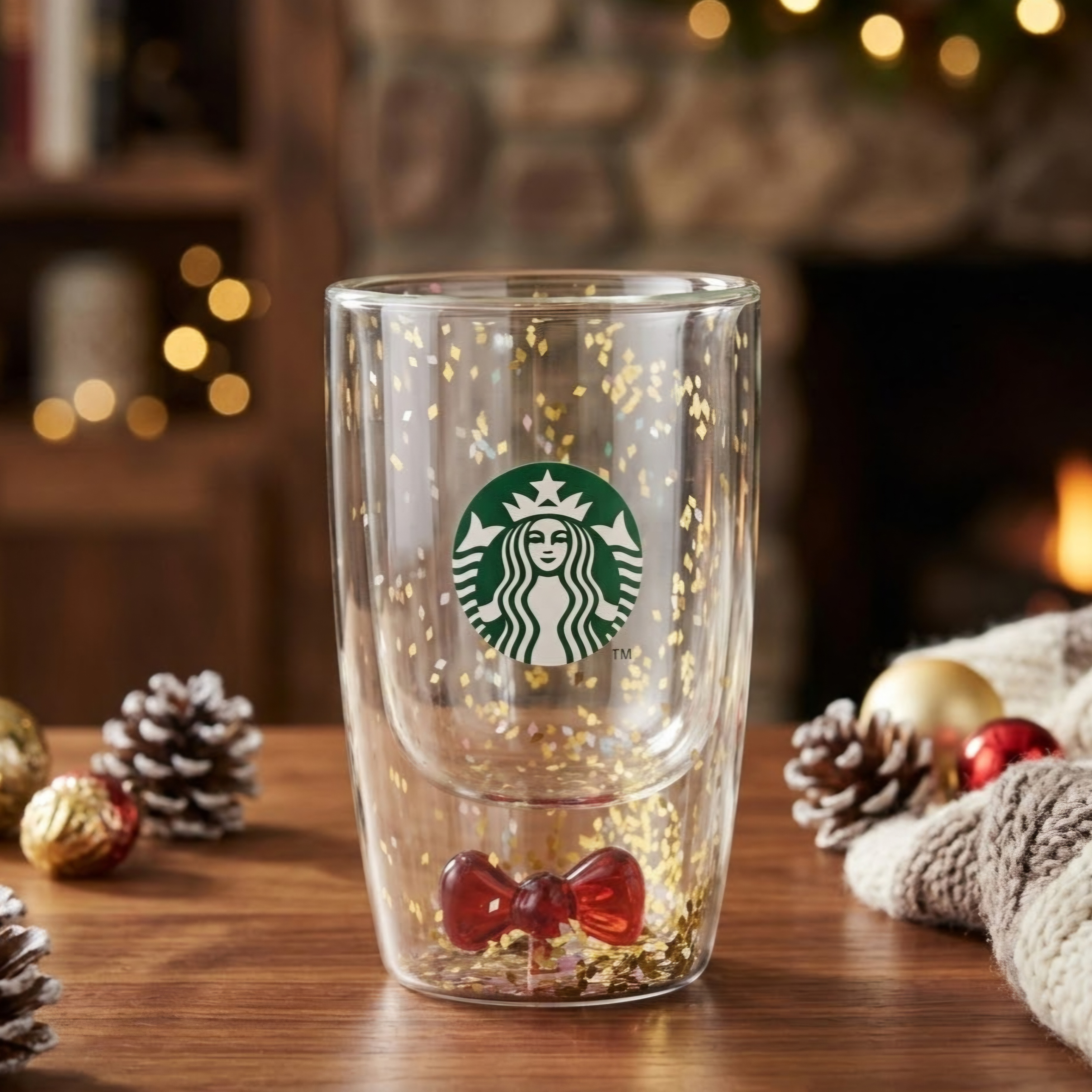 《日本 🇯🇵 STARBUCKS Colors of Holiday 聖誕系列》雙層耐熱玻璃杯 355ml