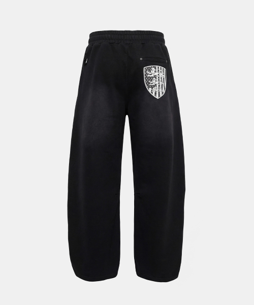 Shield Old Glory 2-Way Curved Jogger Trousers - Dusty Black - 실드 올드 글로리 2 Way 커브드 조거 트라우져 - 더스티블랙