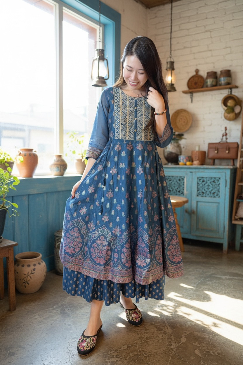 Navy Blue 4-Rope 2-layer see-thru sleeve OP 48" #1423