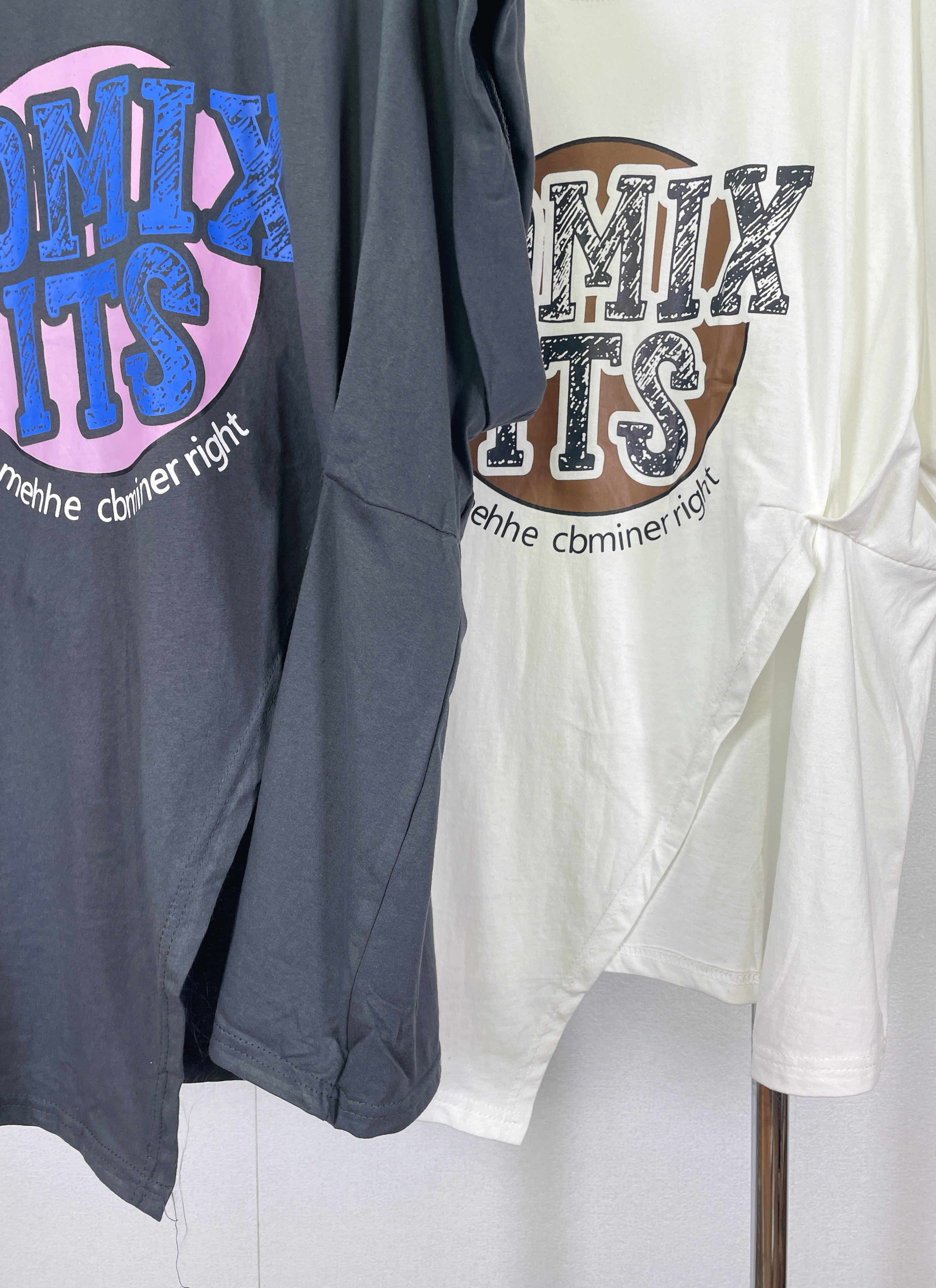 K5573 cotton印字開叉腳tee