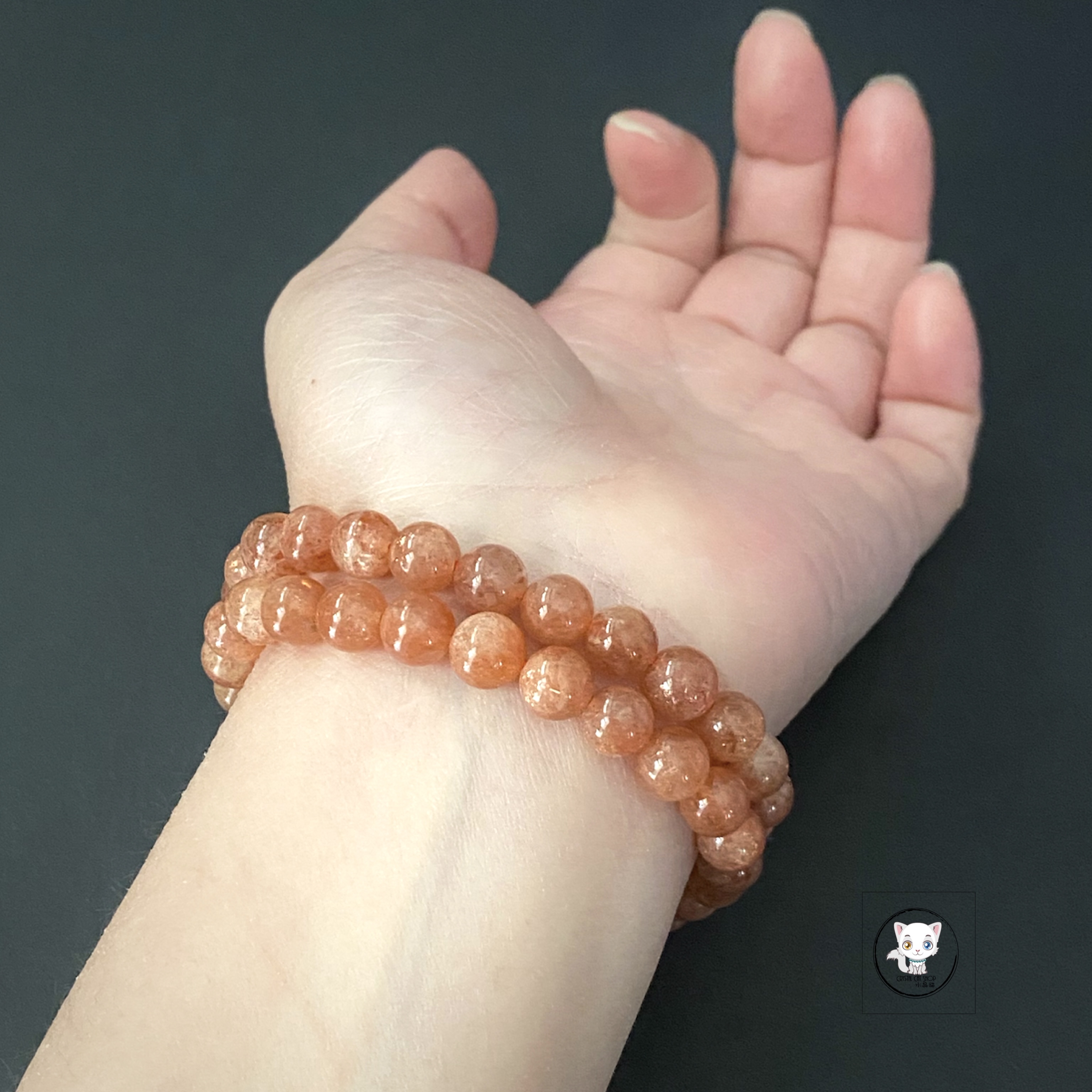 天然金太陽石手鏈 7.8mm