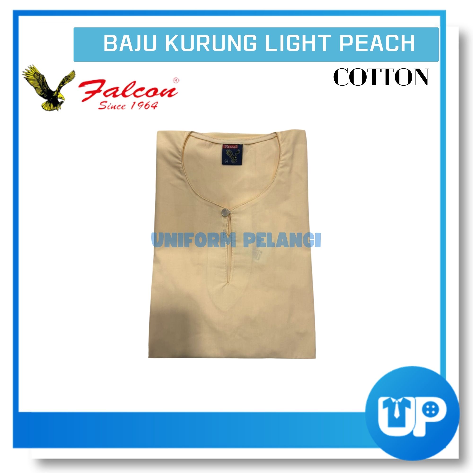 Falcon MRSM Light Peach Baju Kurung Kain Cotton Koshibo Uniform Sekolah Baju Sekolah