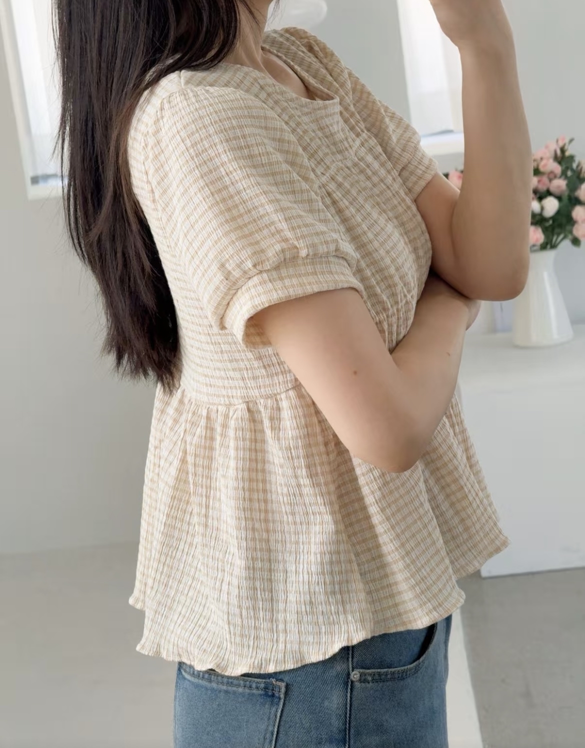 ❥ 皺 皺 格 格 娃 娃 上 衣 。