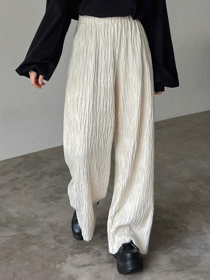 褶皺寬鬆長褲