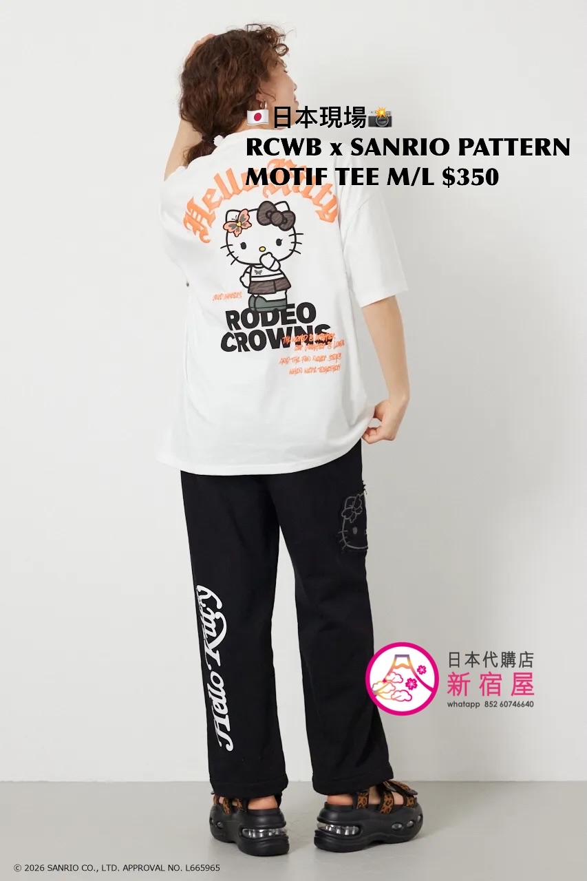 RODEO CROWNS WIDE BOWL x SANRIO PATTERN MOTIF T-SHIRT