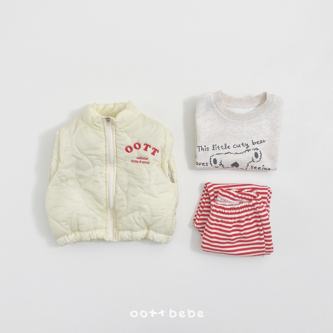 🌸預訂 韓國直送🌸🇰🇷OOTTBEBE三色標誌刺繡絎縫背心外套