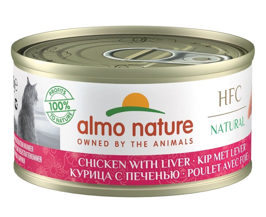 Almo Nature HFC Natural 雞肉+雞肝 貓罐頭 70gx24