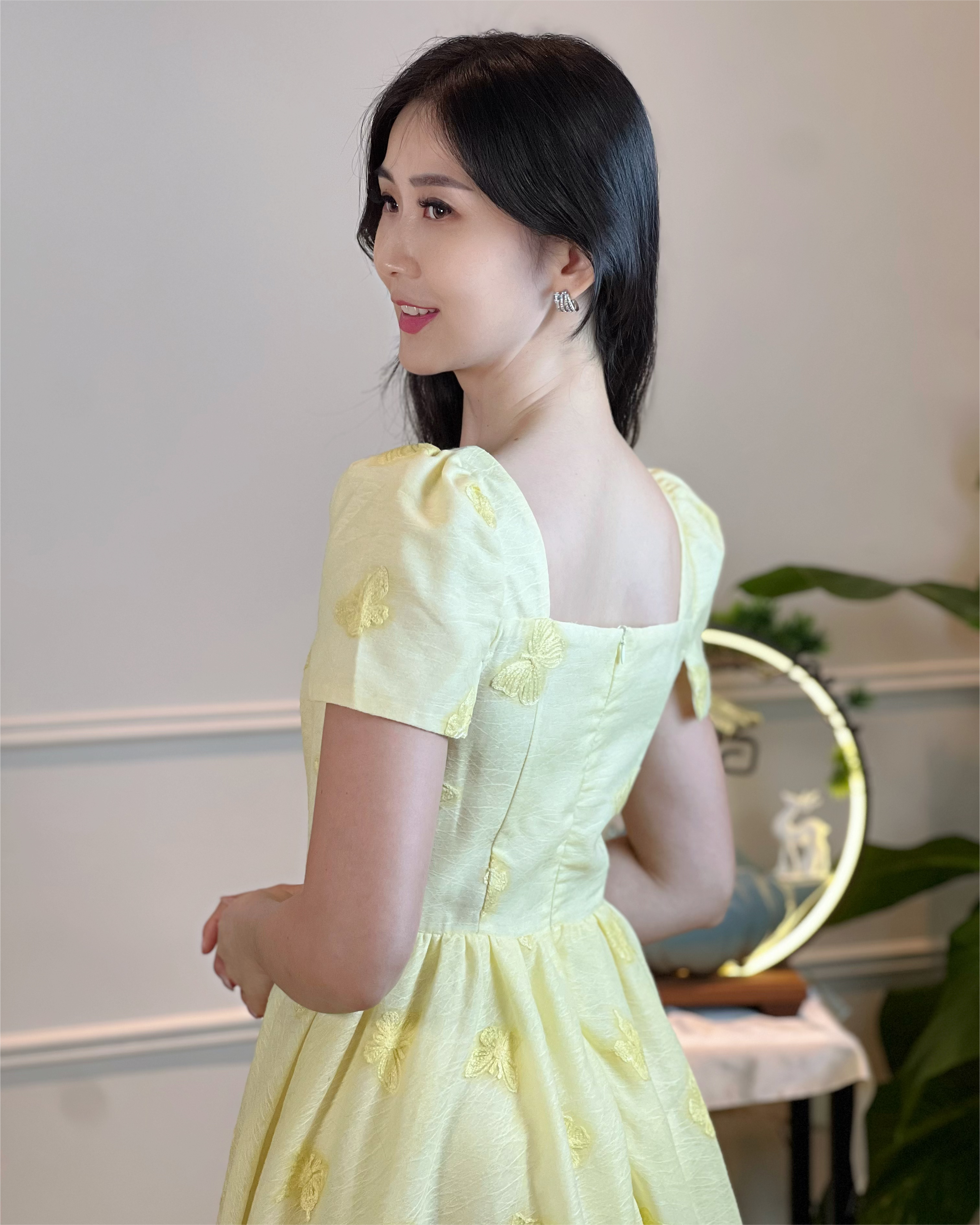 5101 Evangeline Embroidered Butterfly Mini Dress