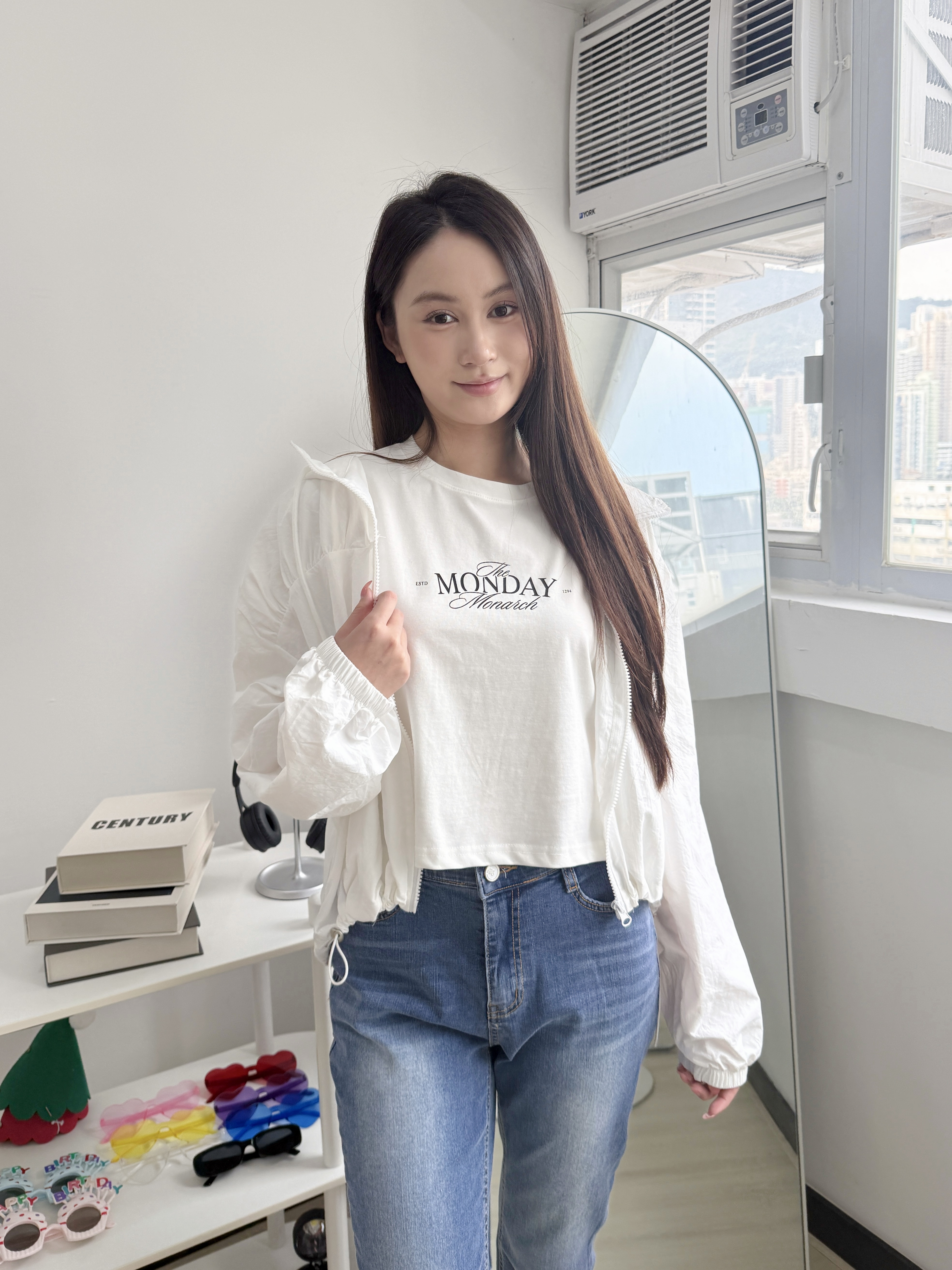 🇰🇷透氣涼浸浸風褸 (灰色)