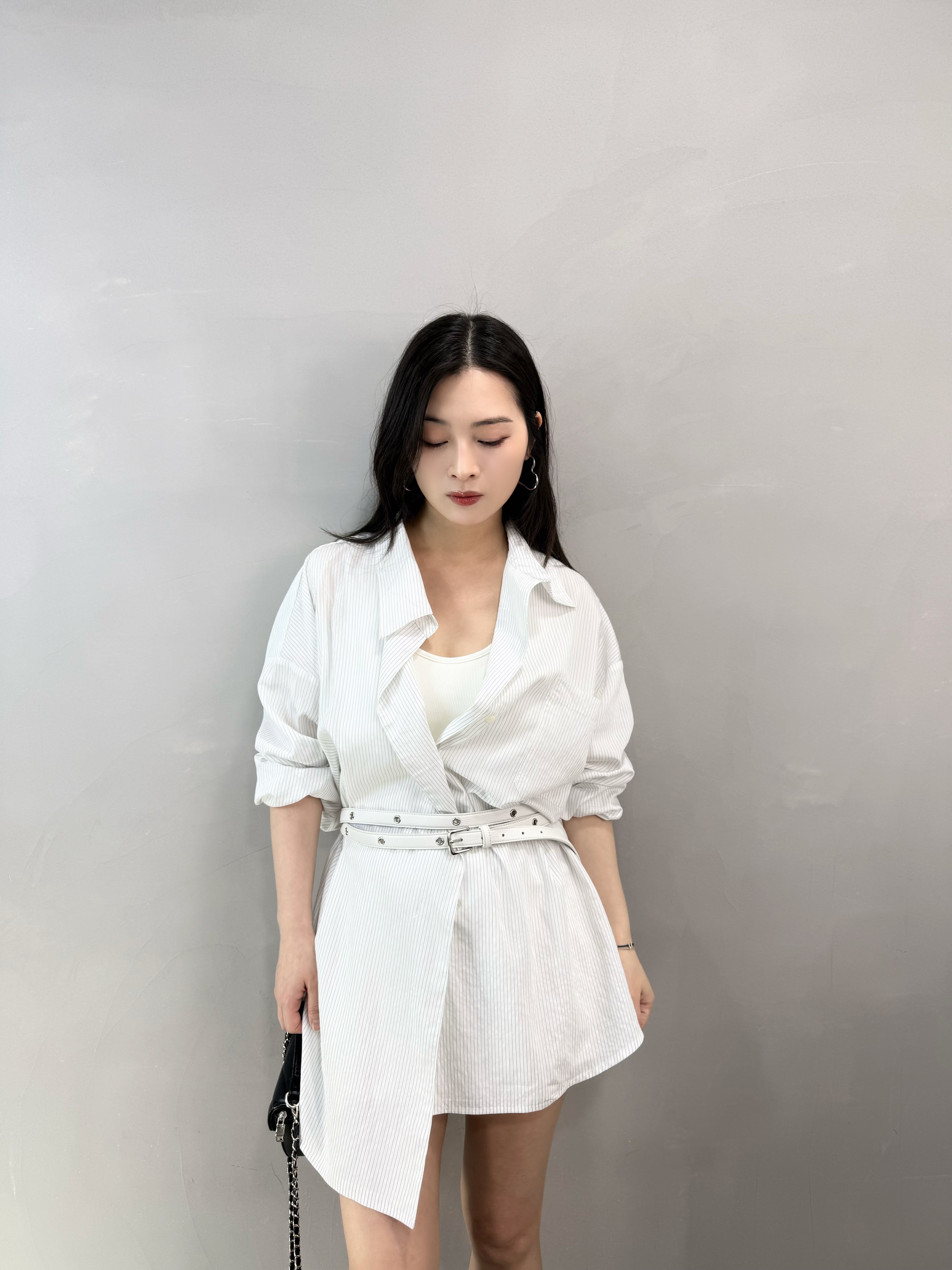 K89 不規則條子恤衫