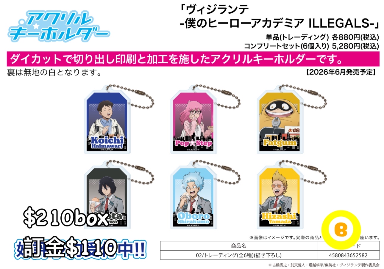 Preorder預訂6/2026年我的英雄學院ILLEGALS 大阪観光掛件原盒