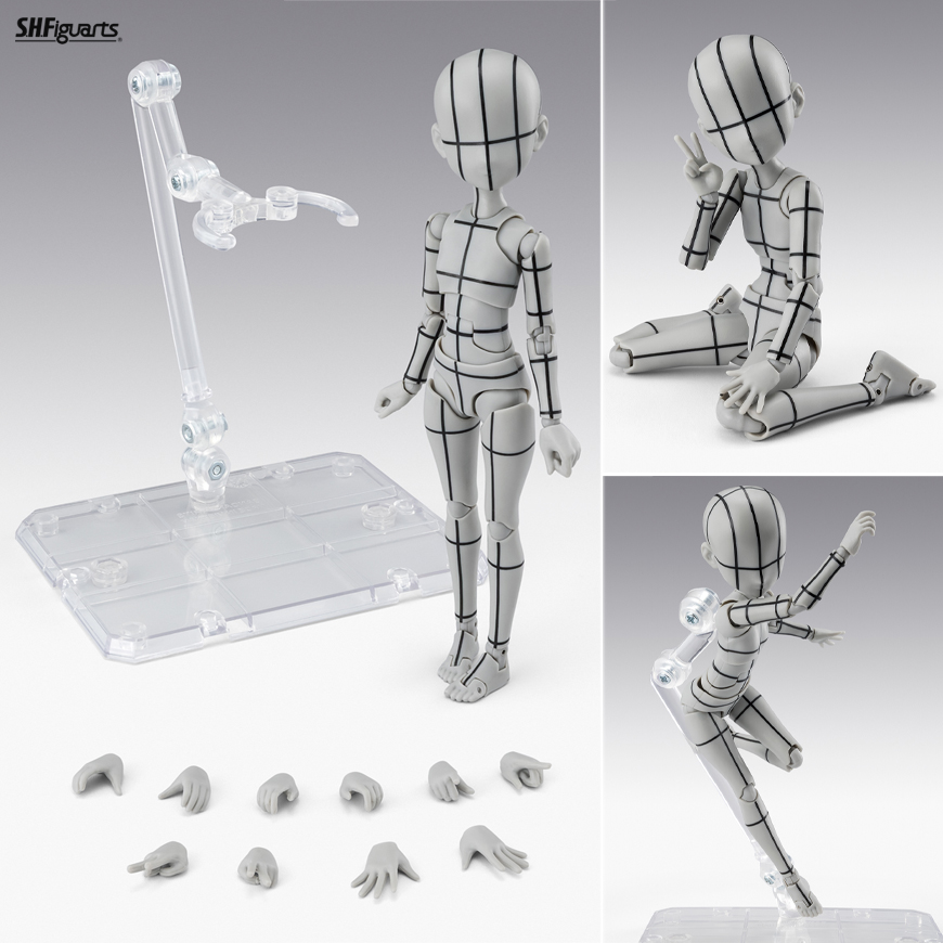 (預訂訂金 $100) (總價 $231) Bandai S.H.Figuarts 女性素體 - 杉森建 - Edition- (灰色線框Ver) (行版) SHF Body-chan -Ken Sugimori- Edition -Wire Frame- (Gray Color Ver.)