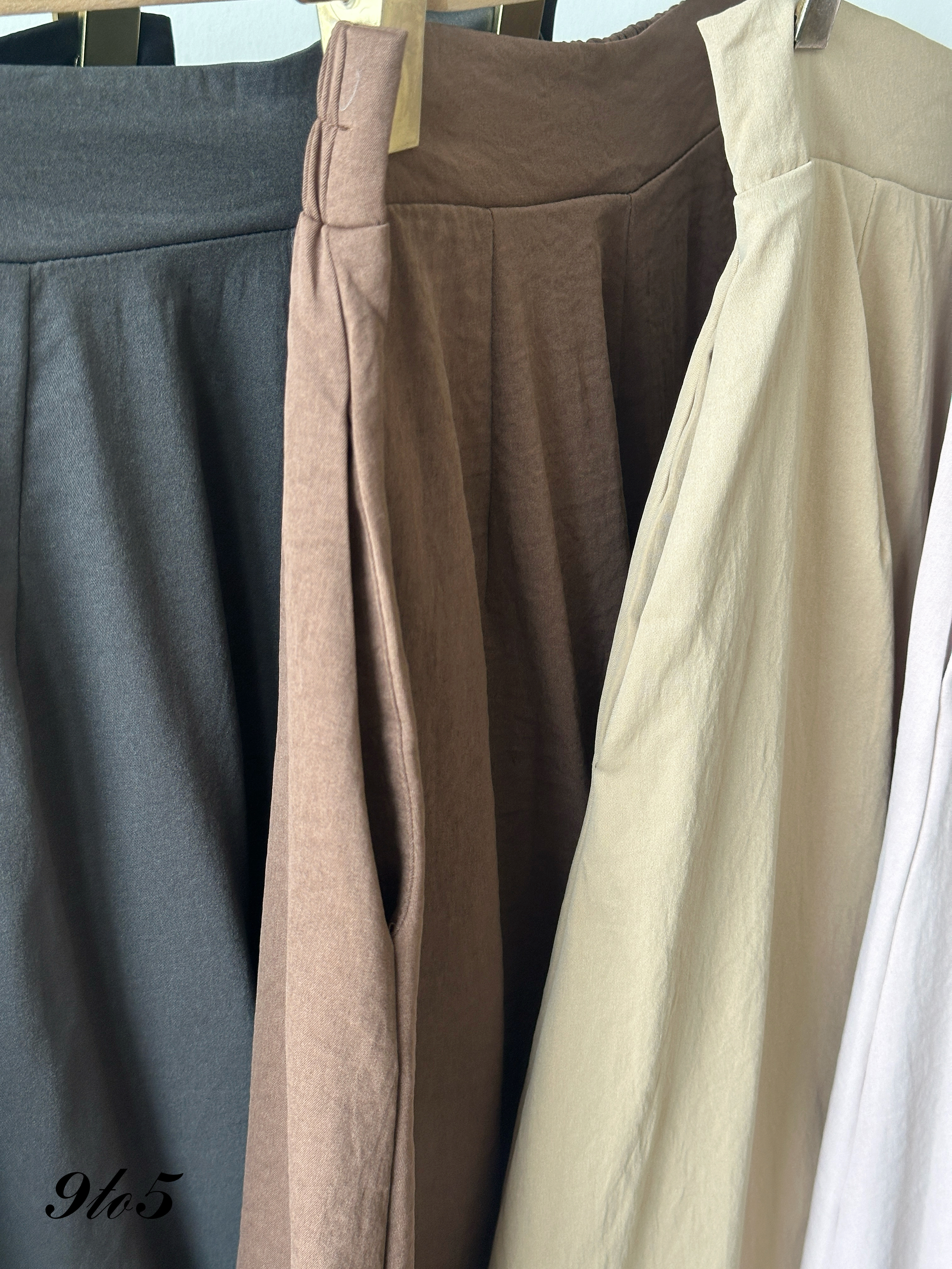 S1845 A Line Wide Leg Pants - 5 Colors 