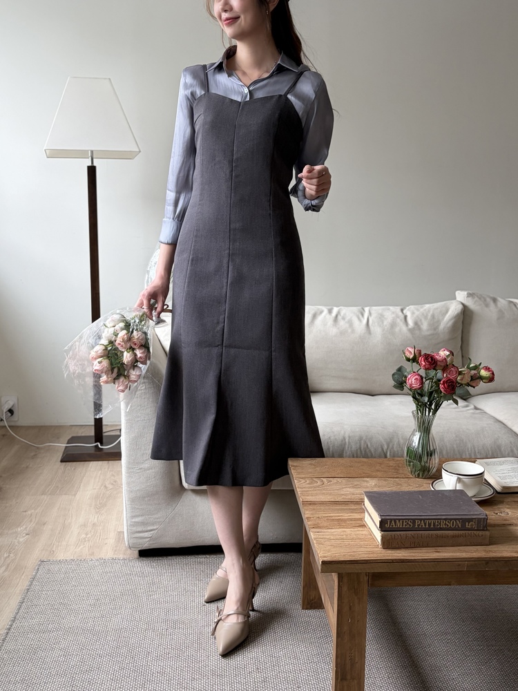 Contour Slip Dress (Grey)