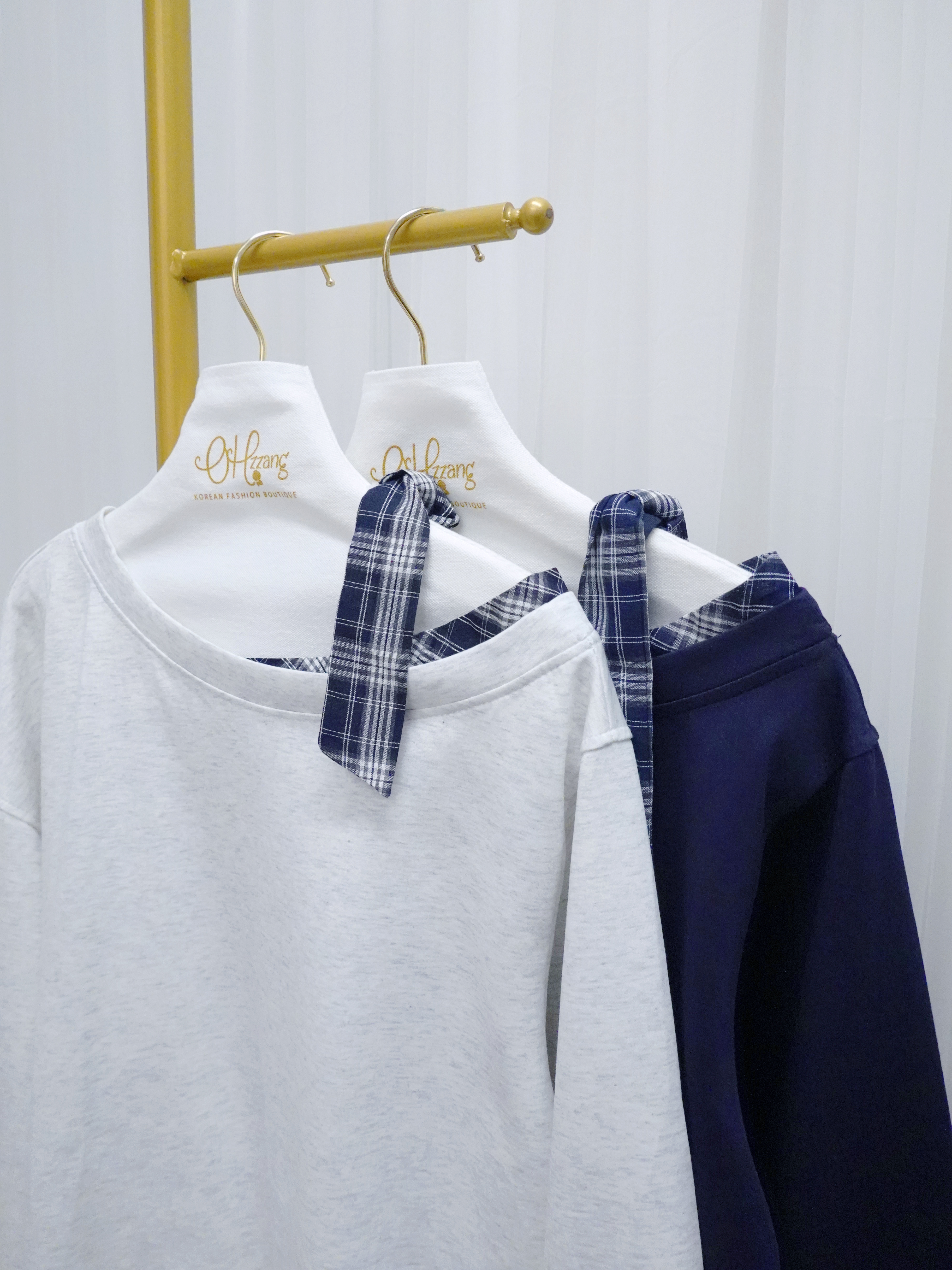 TOP22_11 格子小露肩MTM (2色)