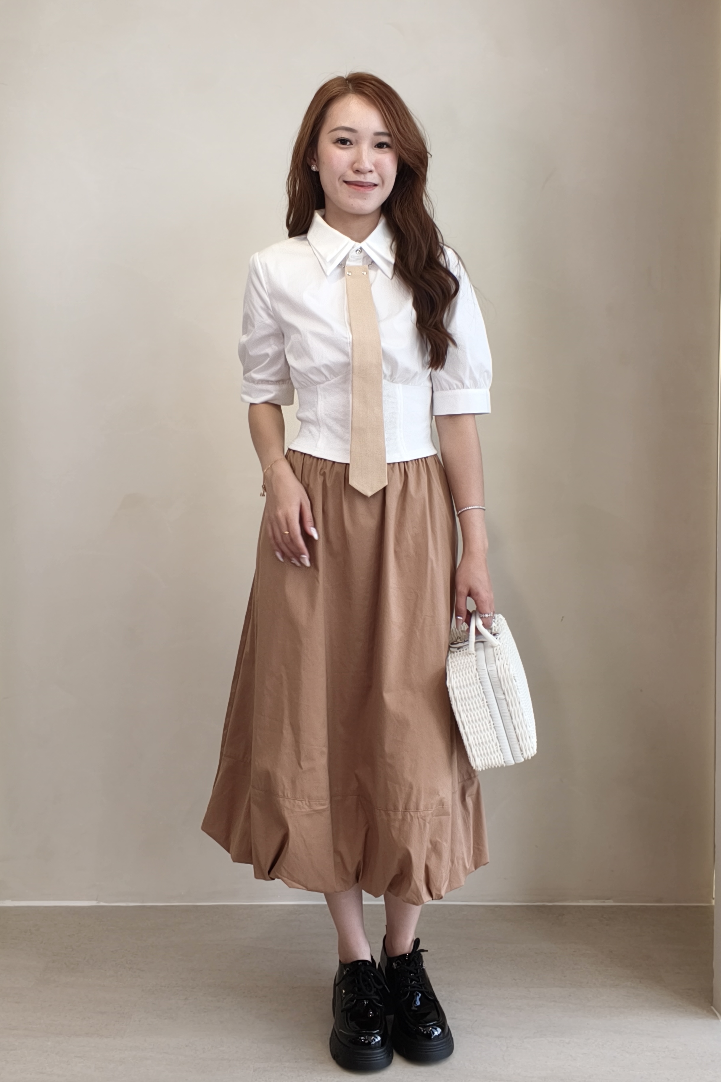 14105 Aurora Bubble Hem Maxi Skirt