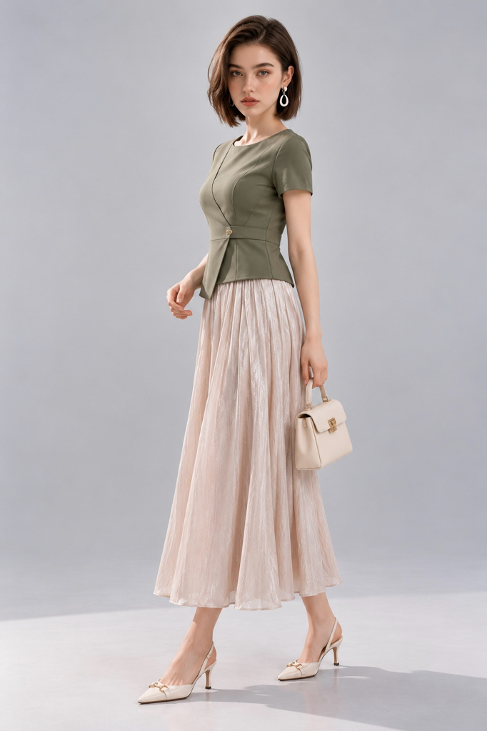 988 Celeste Pleated Wide-Leg Pants
