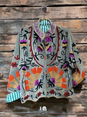 印度 Suzani 刺繡絲絨褸 