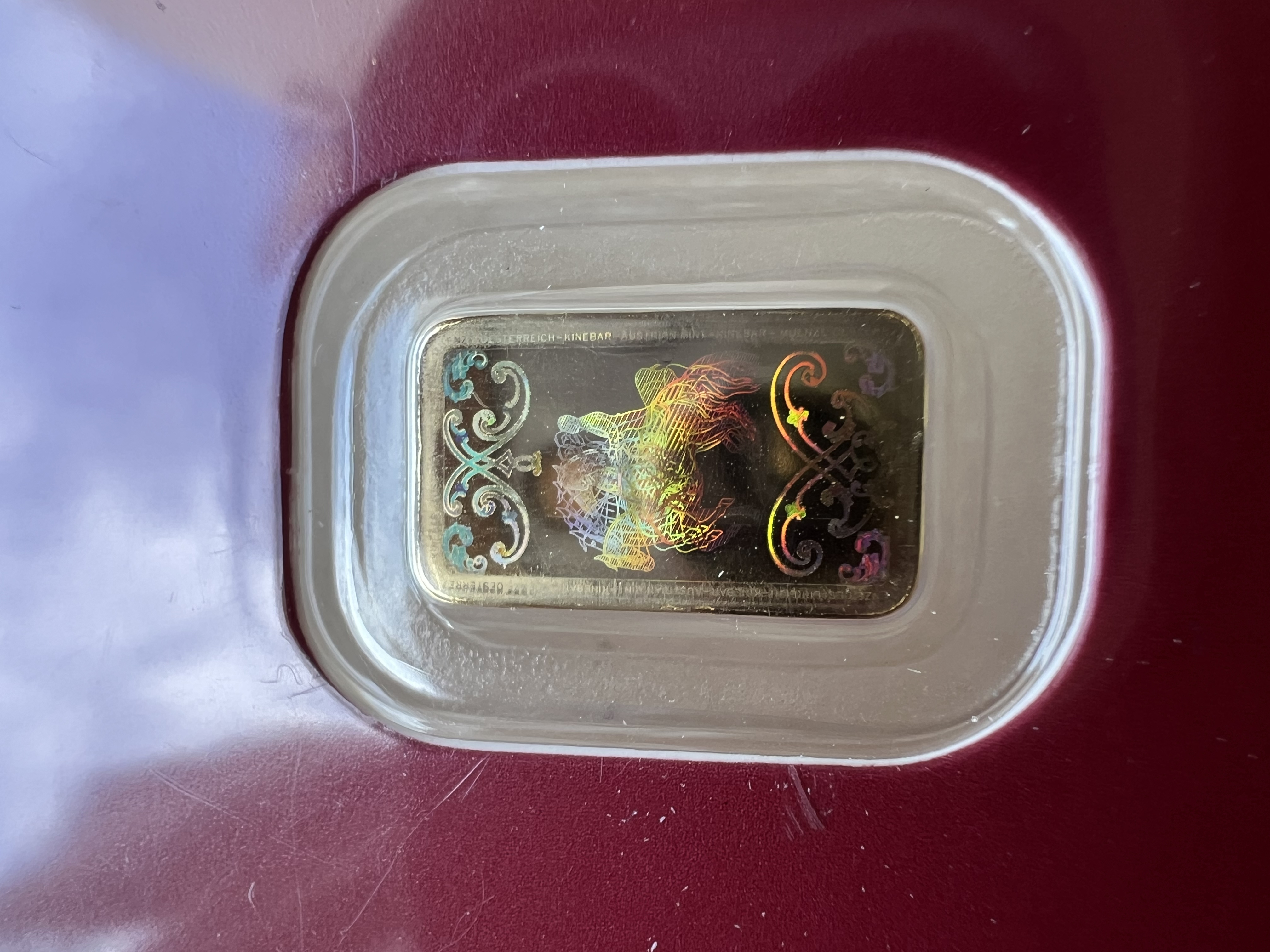 (SN693778) AUSTRIAN MINT Kinebar 1g 🇦🇹 Gold Emas 999.9 MUNZE 镭射金