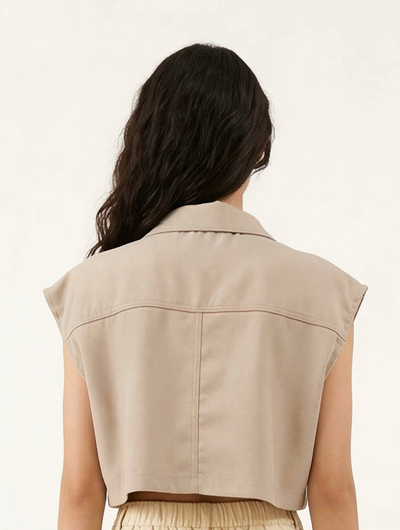 W9658 - Sleeveless Crop Top