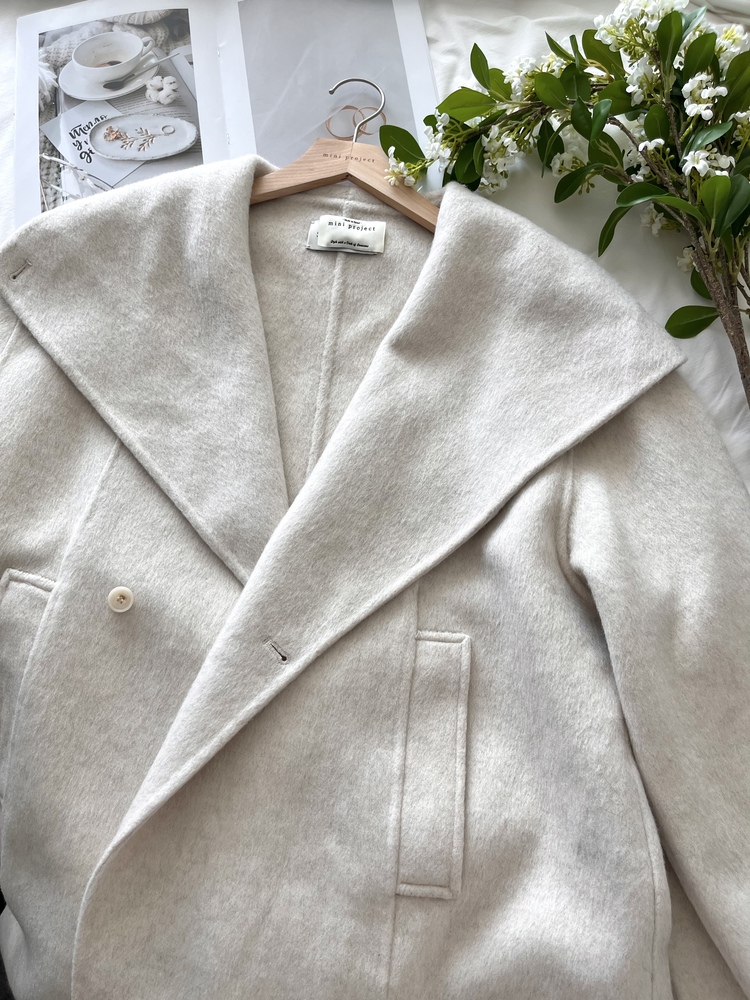 [70% Wool] Parisian Belted Wool Coat (Dark Grey)