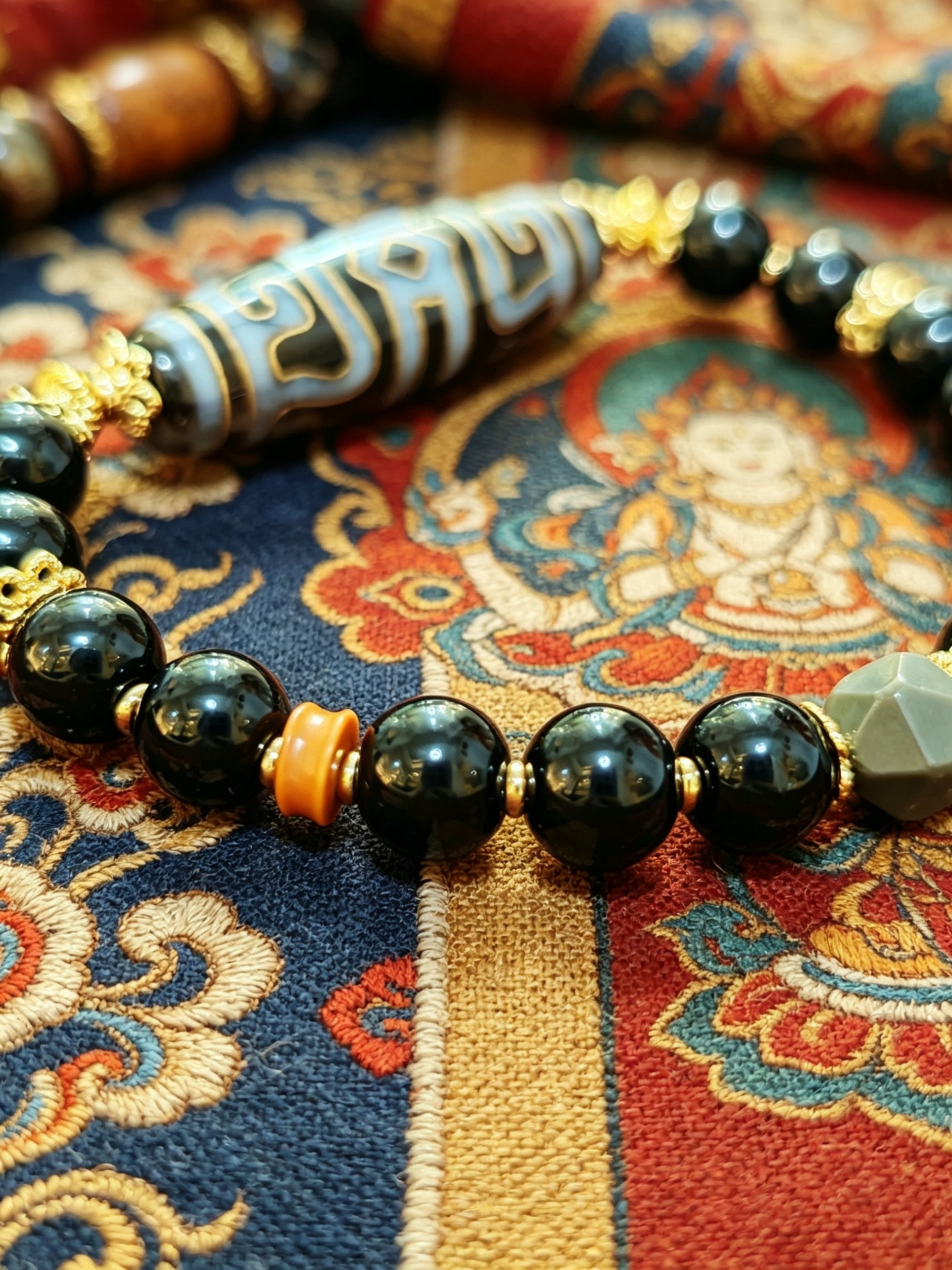 「措金蓮師法帽天珠」26042