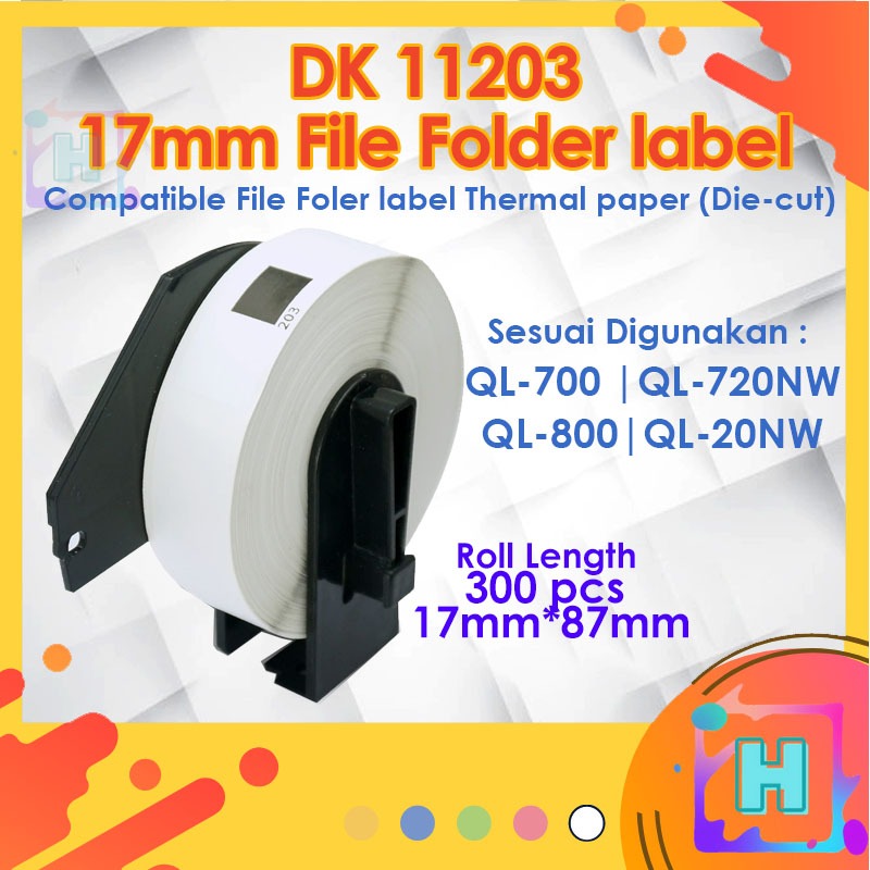 17mm dk11204 dk11203 compatible dk roll tape Label QL800 QL820NWB Tape Sticker 11204 11203 File Folder Multi Purpose