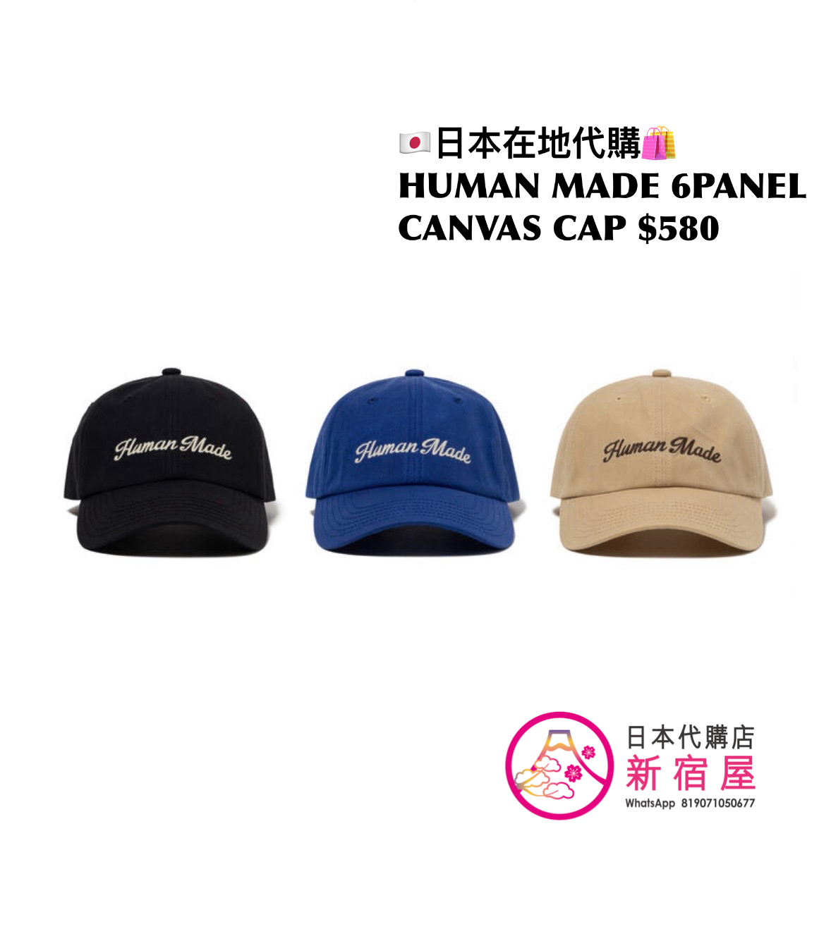 HUMAN MADE 6PANEL CANVAS CAP