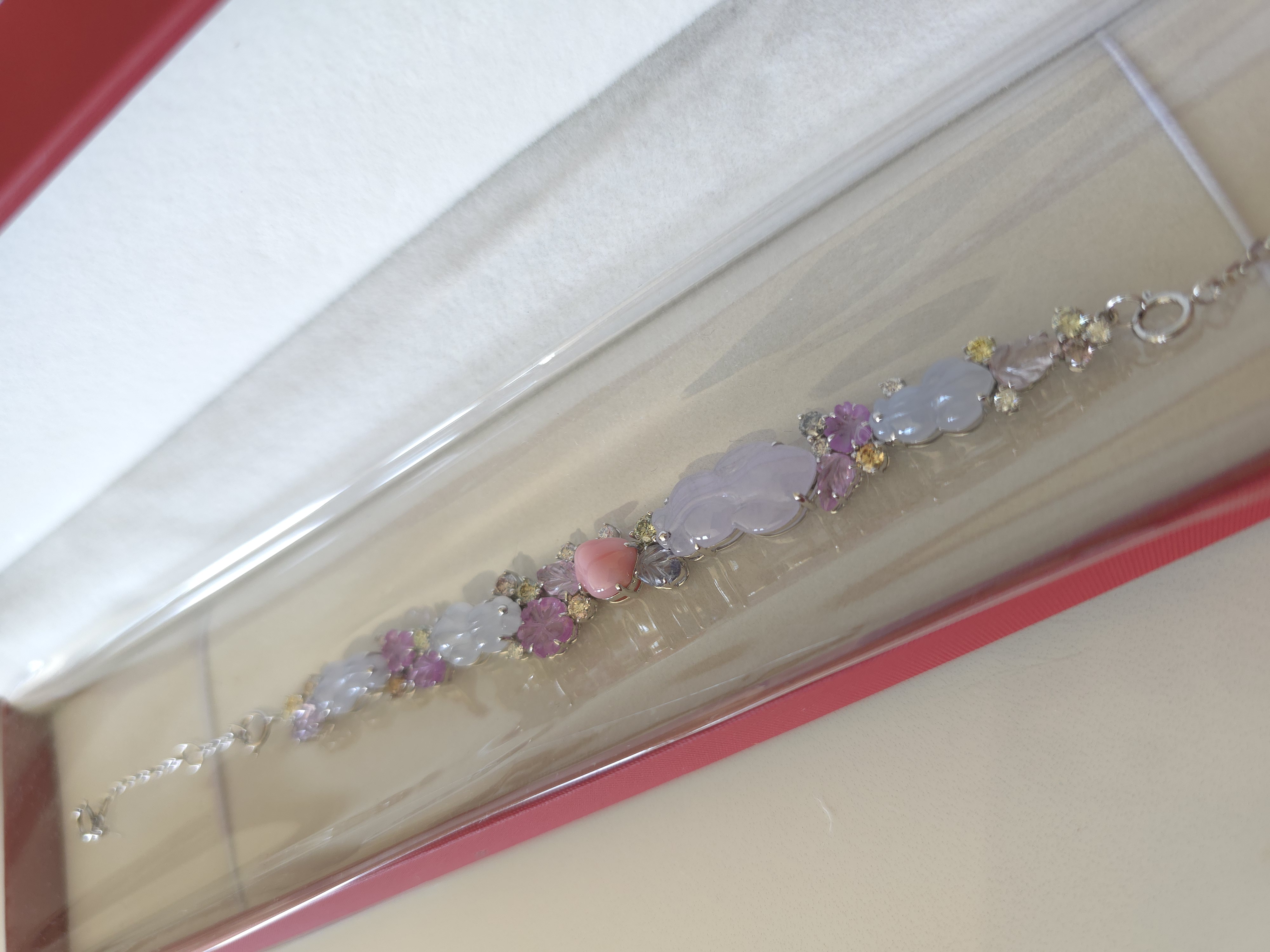 18K海螺珠紫翡翠彩鑽手鏈