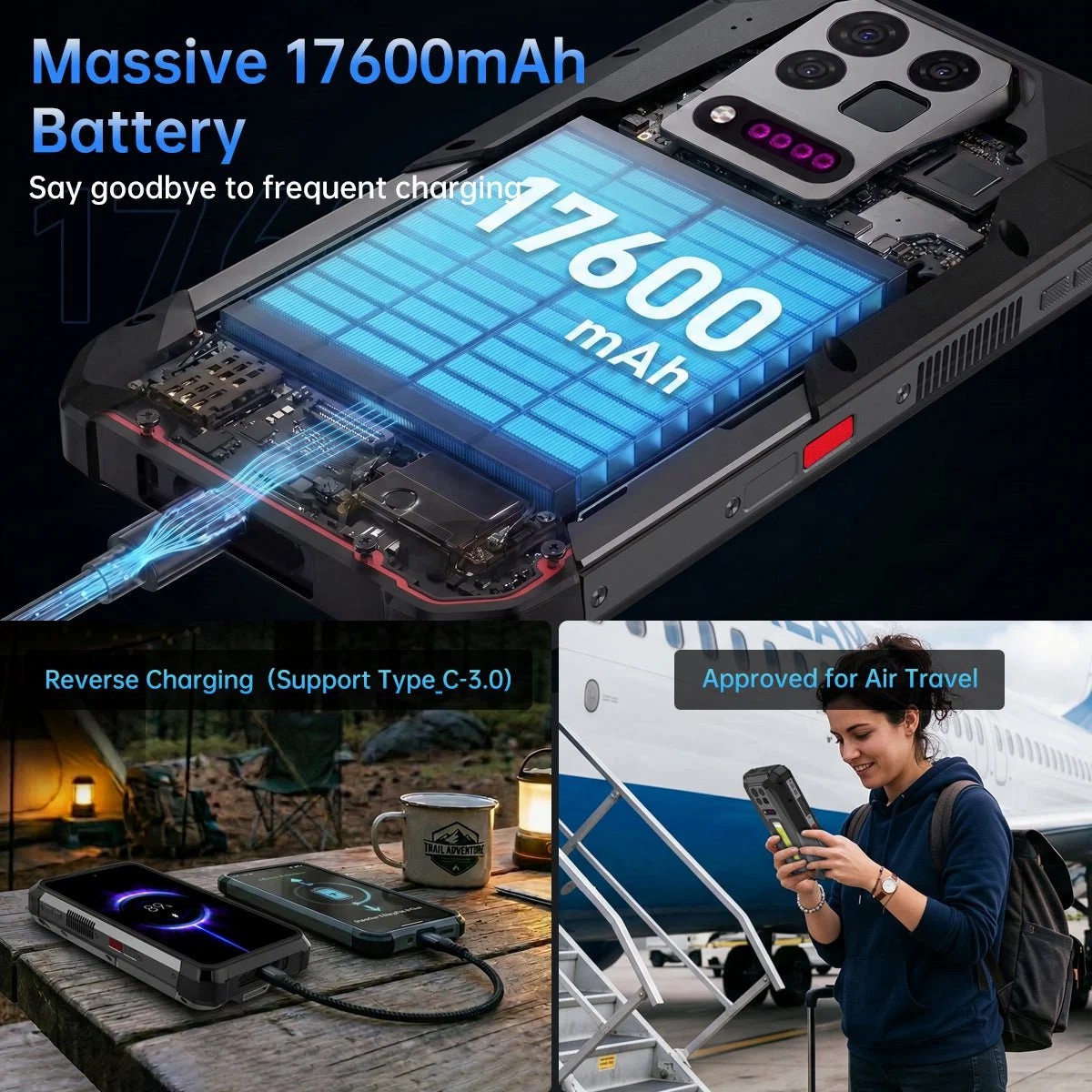 8849 / Unihertz TANK 5 Pro 5G | 6.73吋 AMOLED 120Hz 17600mAh 2K DLP投影儀 FLIR Lepton 3.1R 熱感 夜視 雷射測距 露營燈 警示燈 WiFi7 USB3.2 雙頻GPS eSim 三防 投影手機