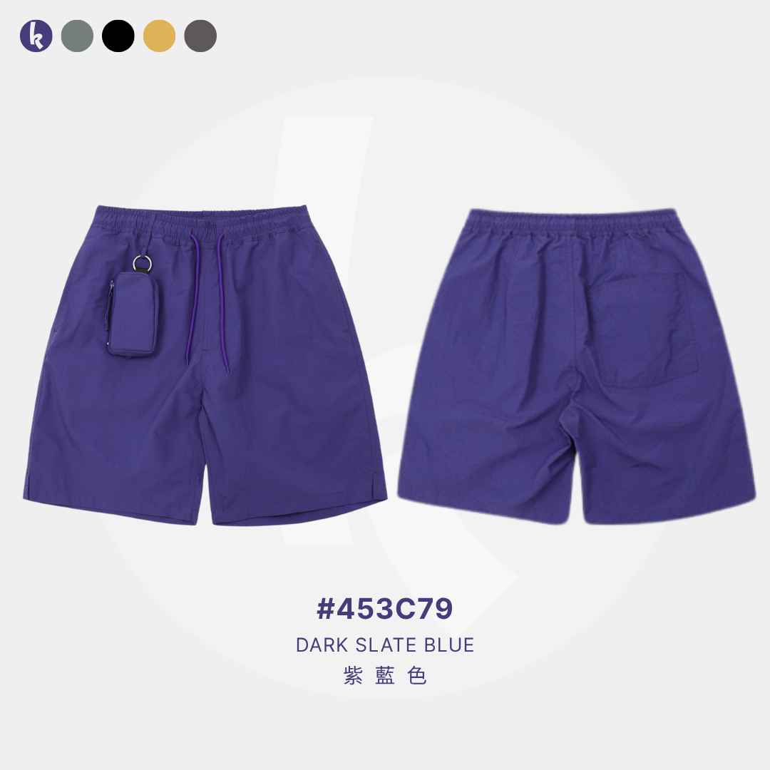 防潑水格紋五分褲