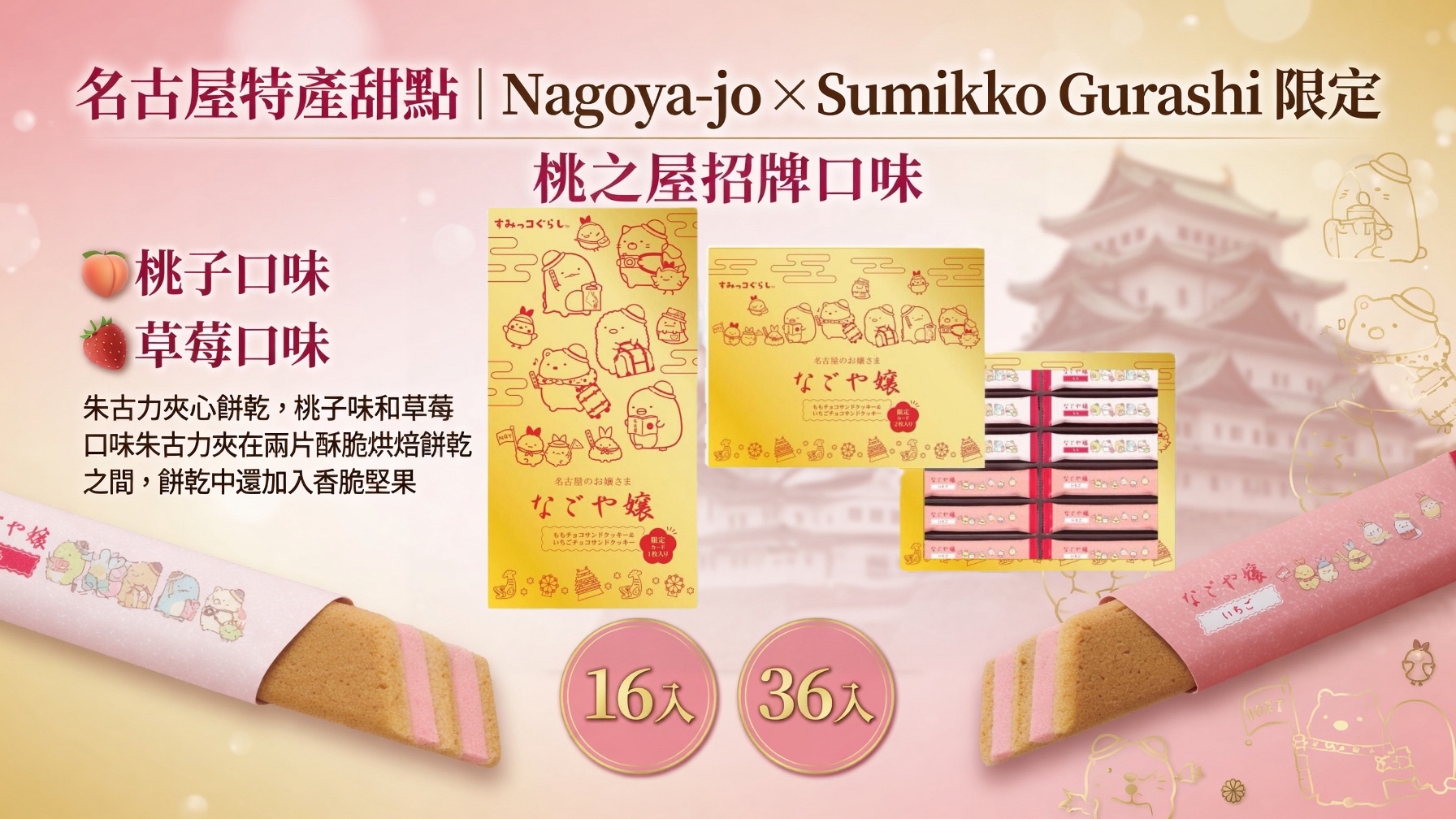 名古屋特產甜點「Nagoya-jo/Sumikko Gurashi」限定