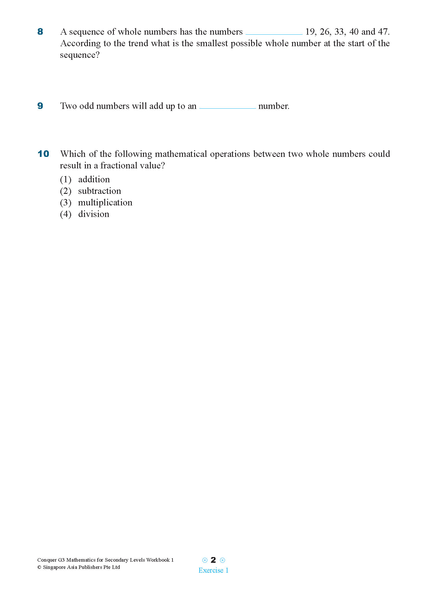 Conquer G3 Mathematics for Secondary 1 