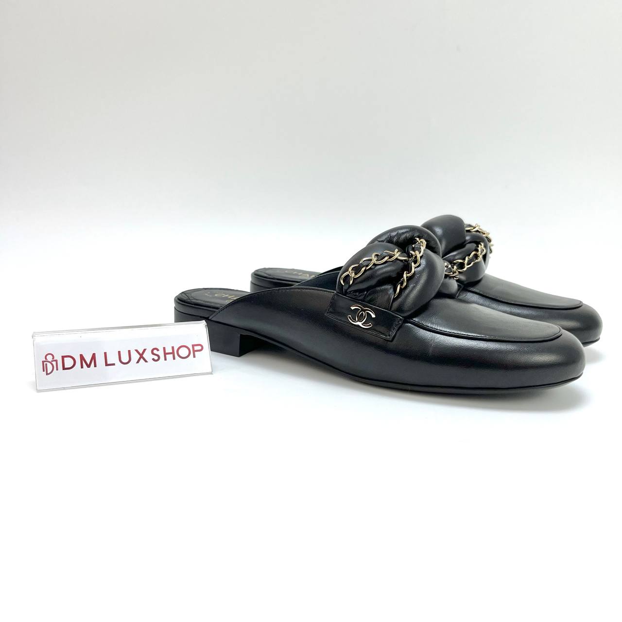 Chanel Braided Chain Mule Sandals