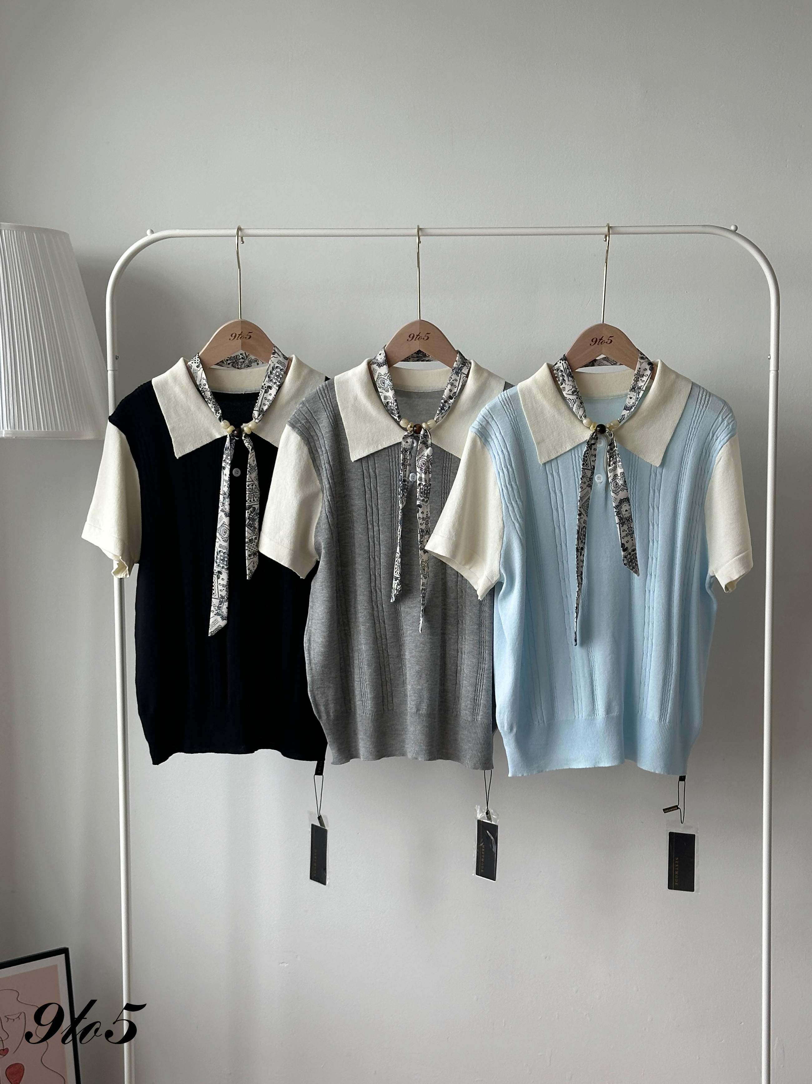 T4346 Fake Two-Pieces Knit Top - 3 Colors 