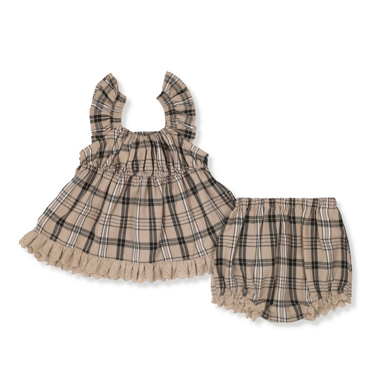 🇯🇵限量預訂 日本直送🇯🇵Polo Baby小馬刺繡格紋荷葉邊上衣燈籠褲套裝