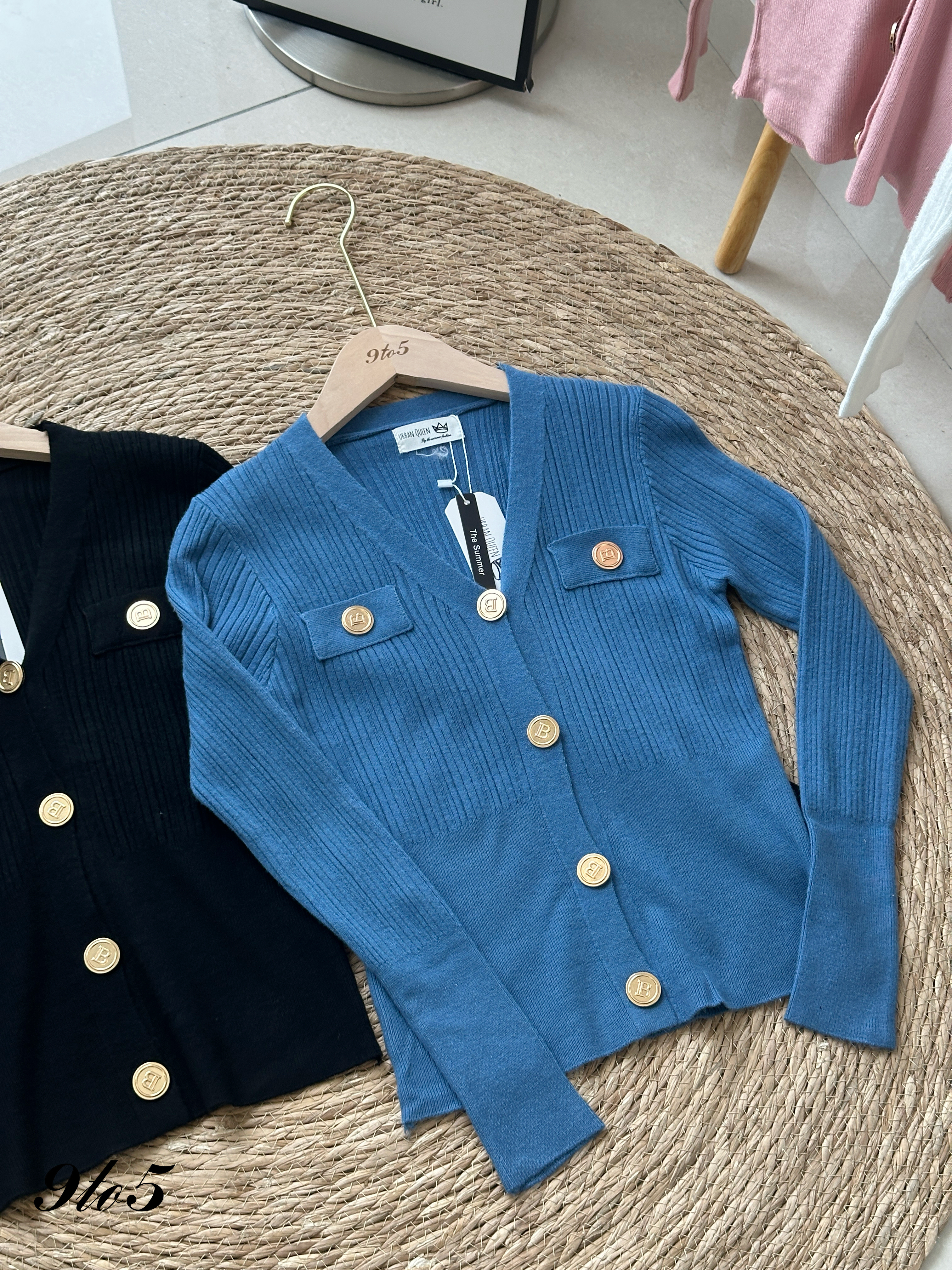 T4233 V Neck Ribbed Cardigan - 4 Colors 