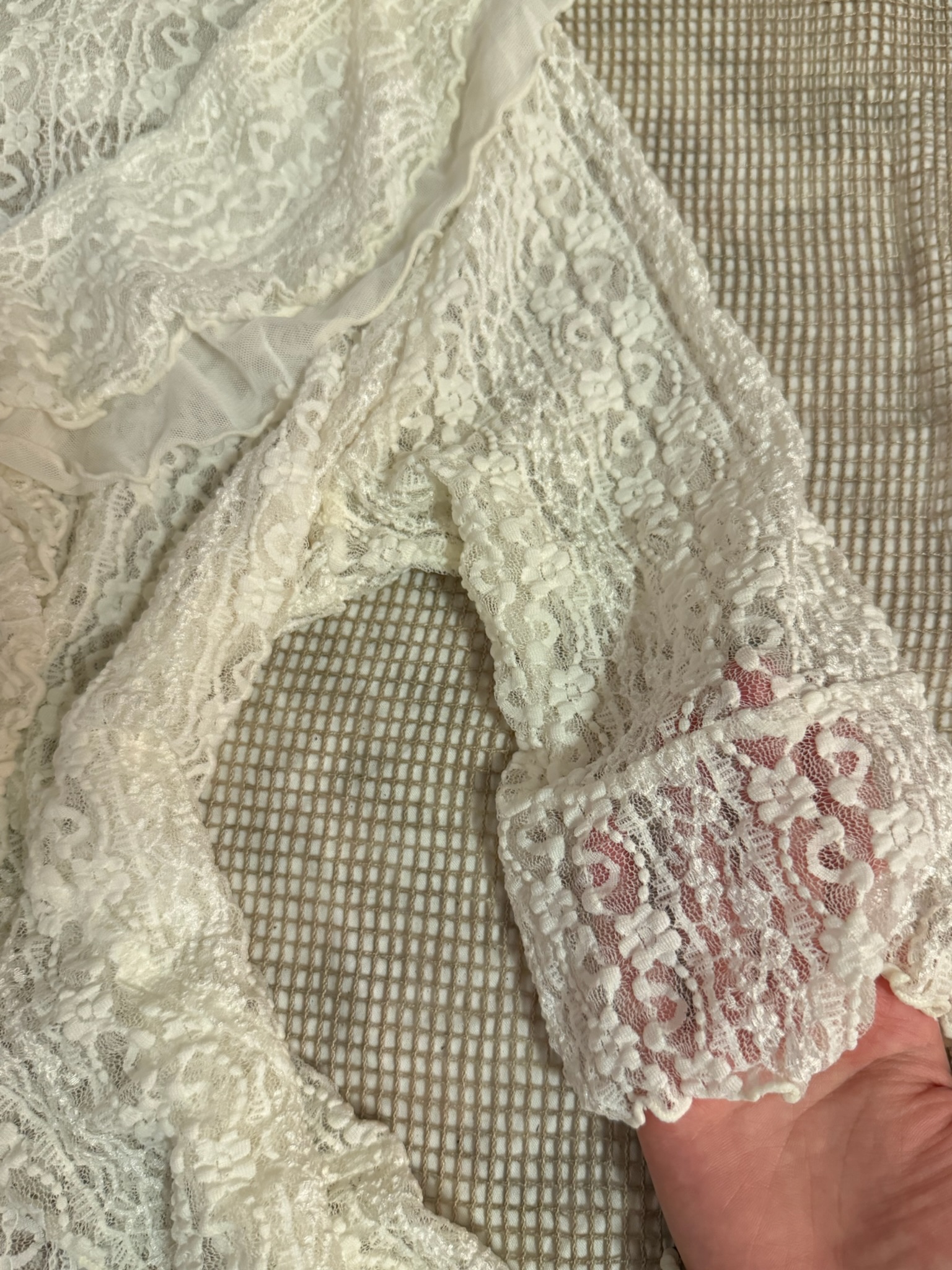 Scalloped Trim Sheer Lace Cardigan with Ruffled Collar