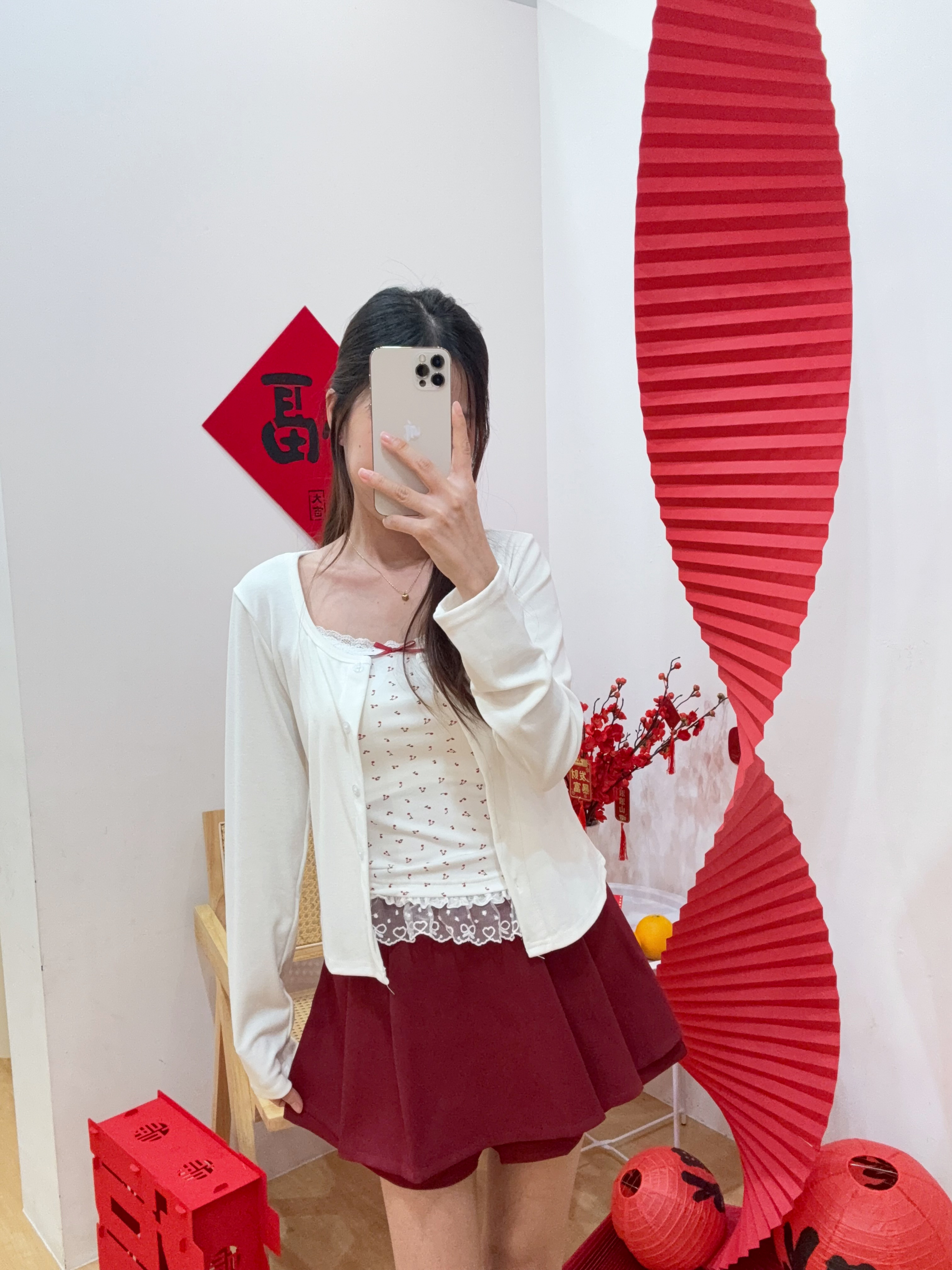 西装百褶半身裤裙 R2929