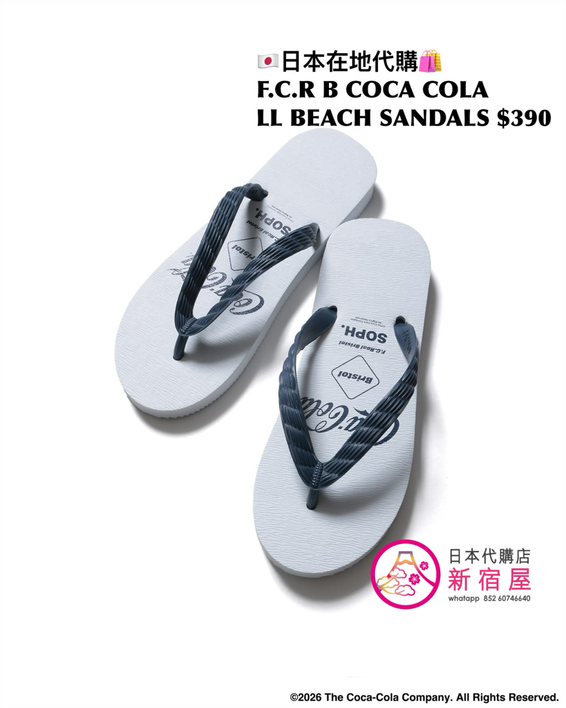 F.C.REAL BRISTOL COCA COLA LISTED LOGOS BEACH SANDALS 