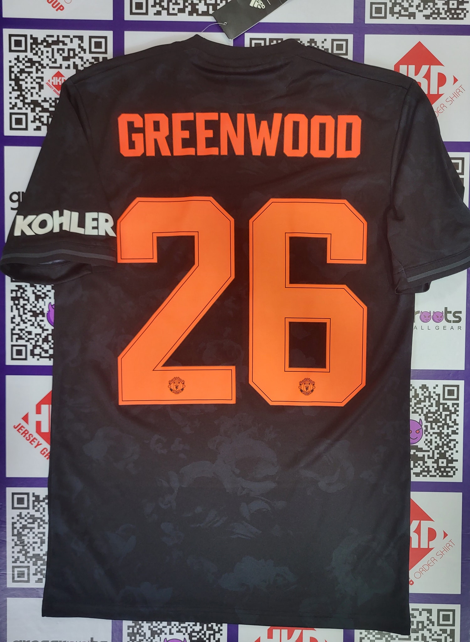 19/20 曼聯 2客 Size S 連原裝GREENWOOD盃賽印字