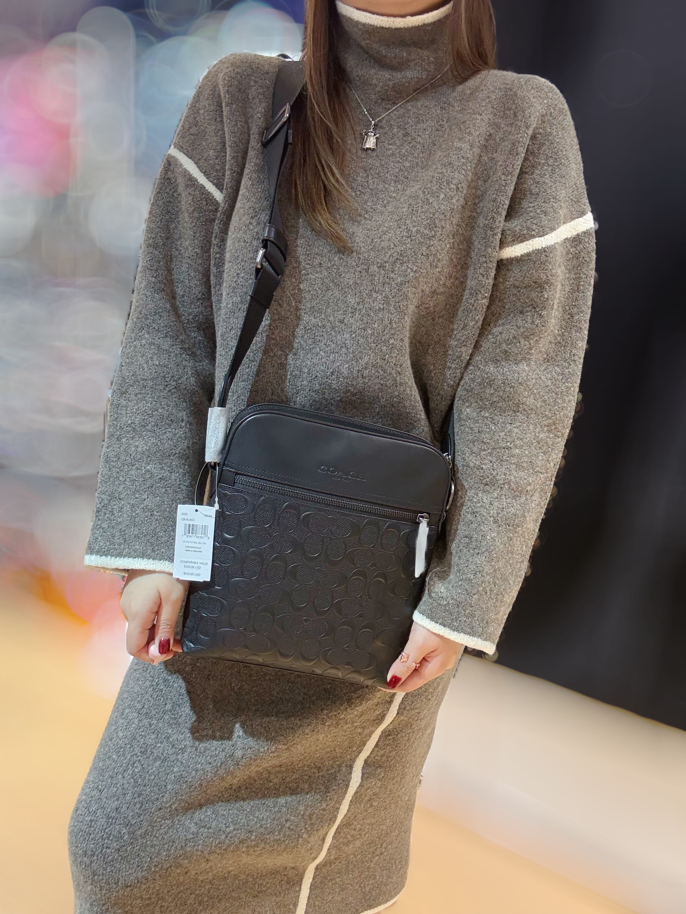 Coach flight bag blk/sleather