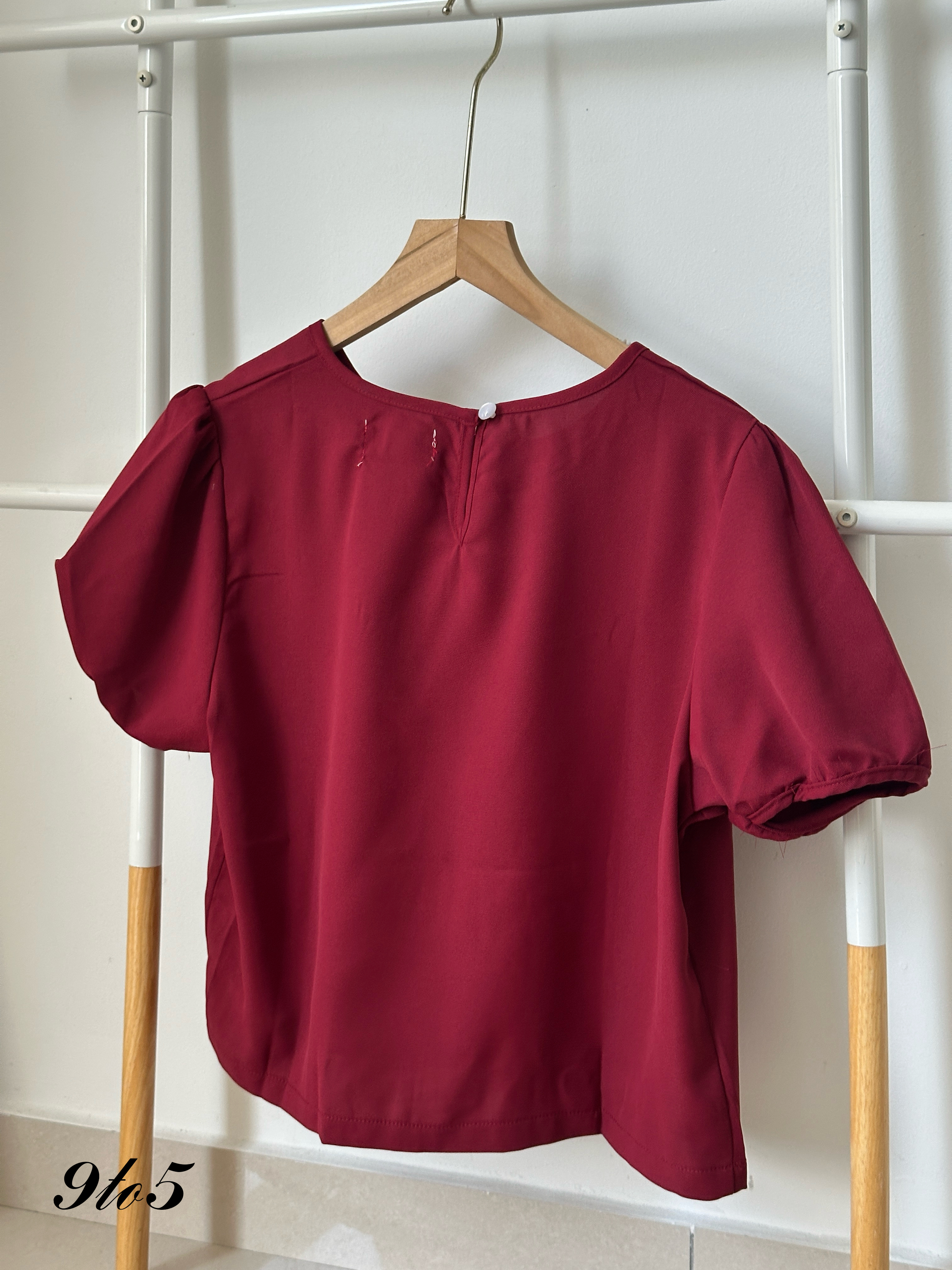 T3980 Puff Sleeve Round Neck Top - 3 Colors