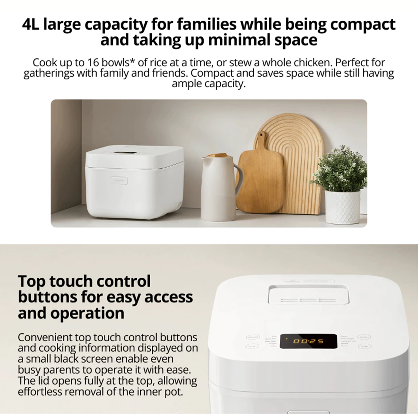 Xiaomi 4L Multifunctional Rice Cooker Non-Stick (BHR9174GB)