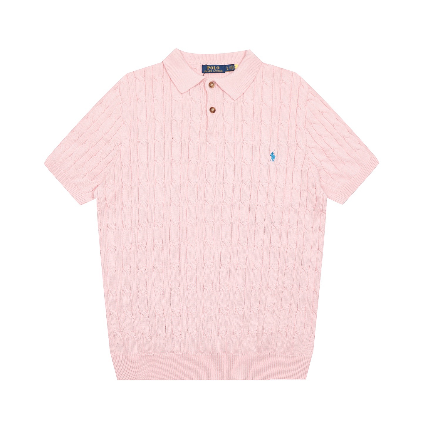 預訂 RL Polo 反領兩粒鈕扣扭花針織短袖上衣