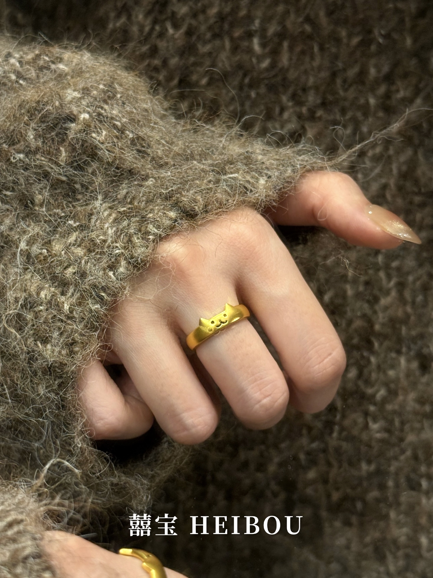 【5D硬金】招财猫爪喵喵-戒指