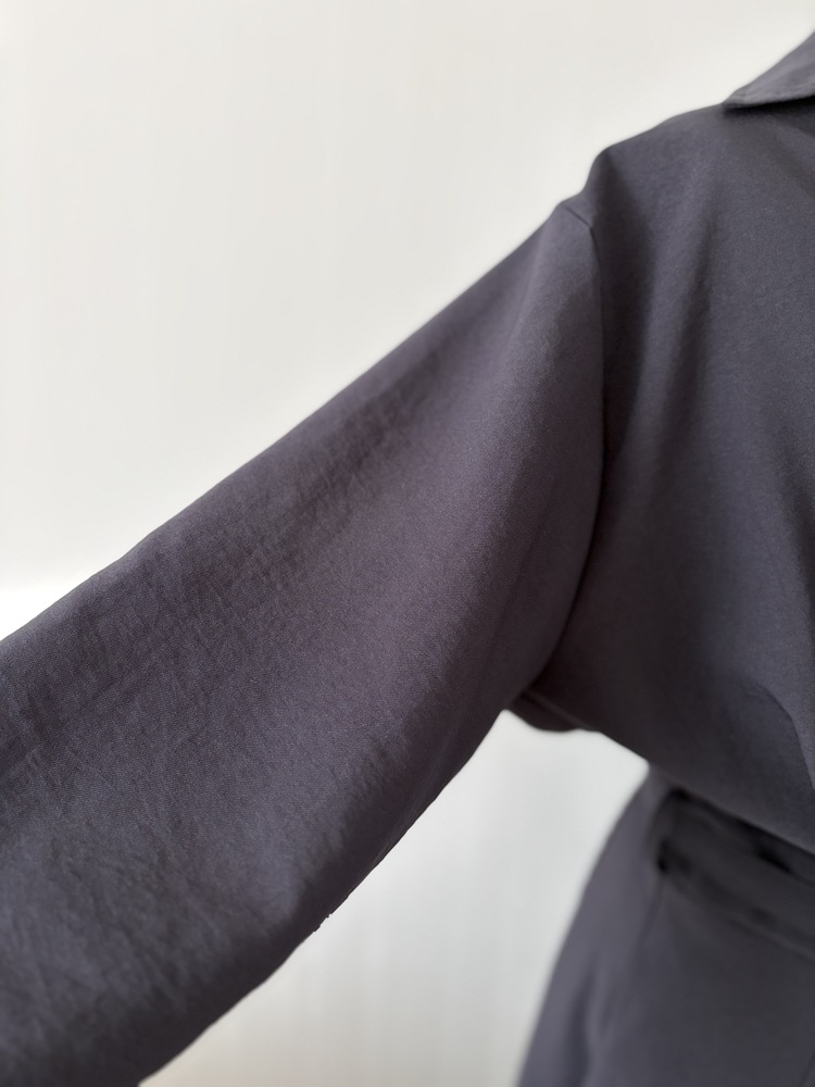 The Madeleine Belted Dress (Charcoal)