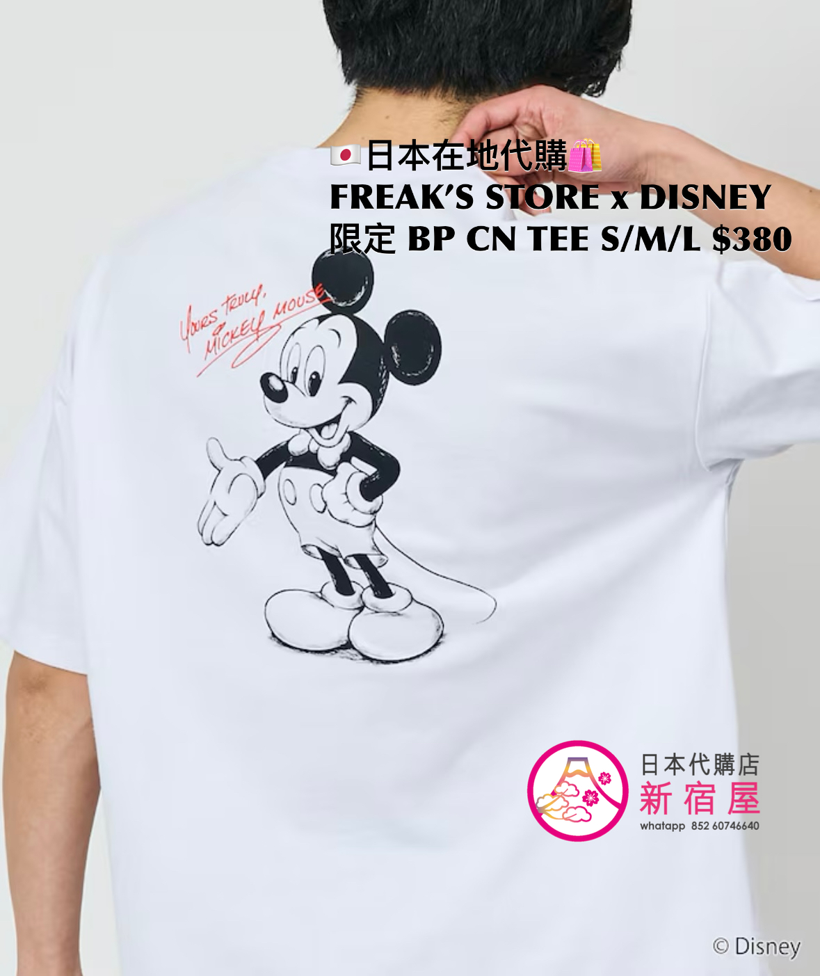 FREAK’S STORE x DISNEY 別注 BACK PRINT CREW NECK T-SHIRT