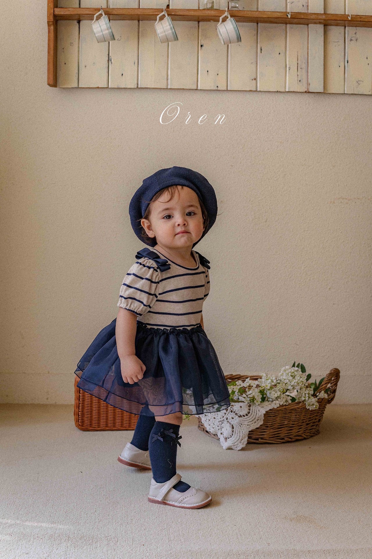 ☀️預訂 韓國直送☀️🇰🇷Oren Claire ST兩色條紋薄紗短袖包屁裙/上下套裝