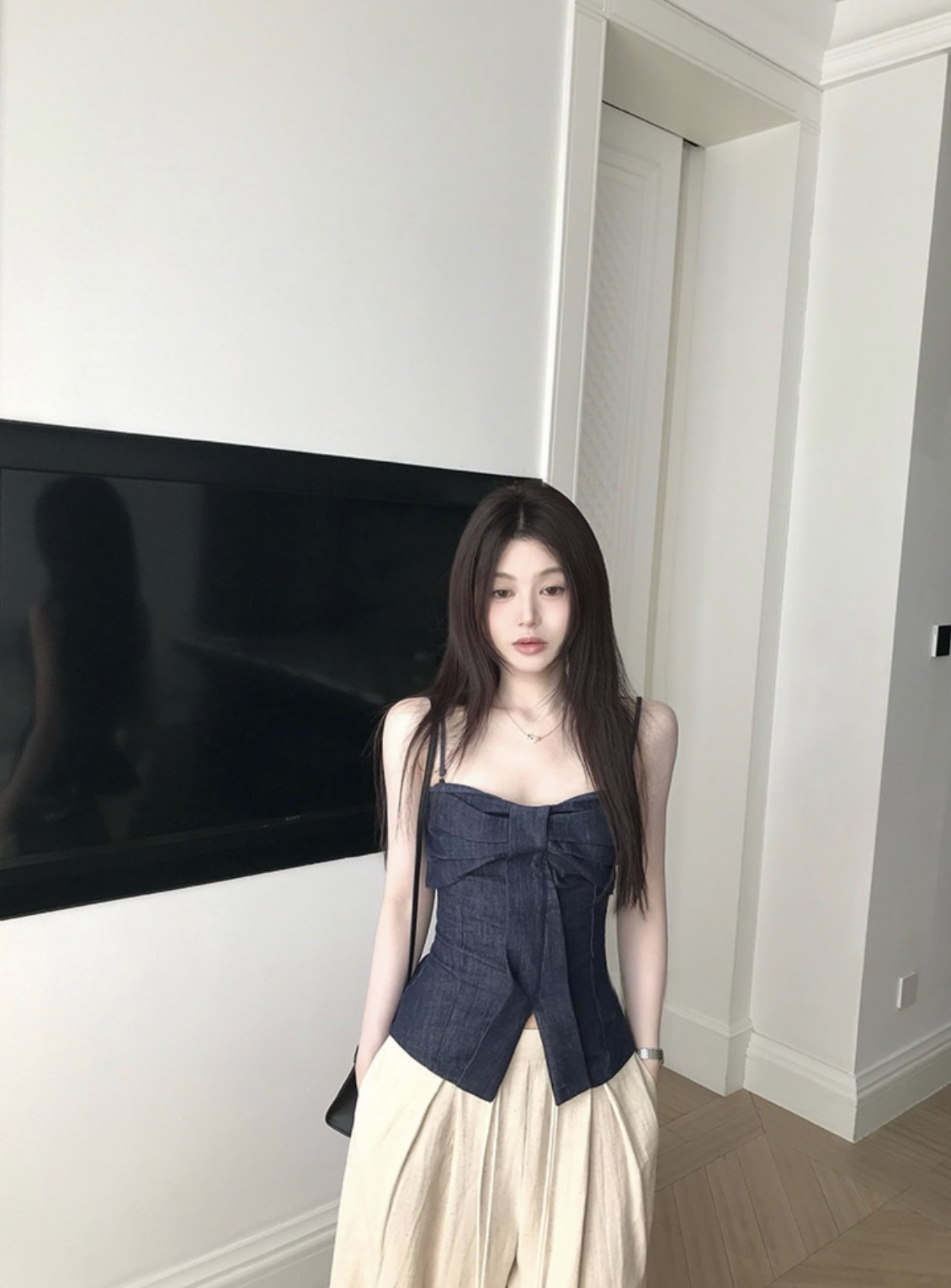 4609 Blue Muse Bow Top｜蓝调缪斯蝴蝶结上衣